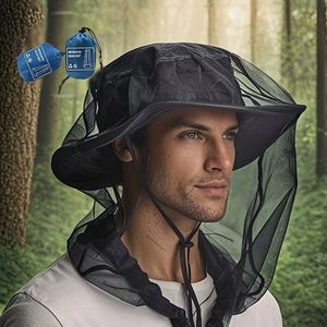 Filet anti-moustiques en plastique avec logo personnalisé pour la protection contre les insectes, les mouches et les punaises lors du camping, de la randonnée, de la pêche, du jardinage et du safari - S'adapte à tous les chapeaux - Product Image 2