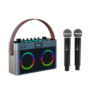 Cổ phiếu có sẵn xách tay đài phát thanh MP3 Home CD người chơi karaoke loa với mic và Blueto Oth