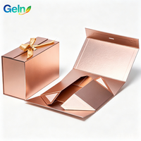 Boîte cadeau en carton pliable de luxe avec nœud, logo personnalisé, boîtes rigides pliantes magnétiques pour vêtements, perruques, chaussures, parfums
