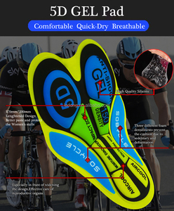 ドロップシッピングメンズ半袖サイクリングジャージーフルジップセットロードバイクビブジャージースーツサイクルショーツ、5Dパッド入り - Product Image 6