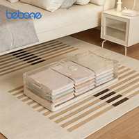Conteneurs de rangement en plastique empilables sous le lit avec couvercles pour vêtements, chaussures, rangement de chambre