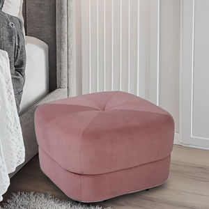 Moderno Puff Otomano de <span class=keywords><strong>Terciopelo</strong></span> <span class=keywords><strong>Rosa</strong></span>, Bonito Taburete de Almacenamiento para Pies para Sala de Estar, Puff Grande de <span class=keywords><strong>Terciopelo</strong></span> para Apartamento - Product Image 4