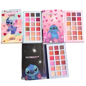 Favorbeauty palet Stitch produk baru 18 warna palet eye shadow palet Makeup pigmen tinggi dengan harga pabrik Sombra de ojos