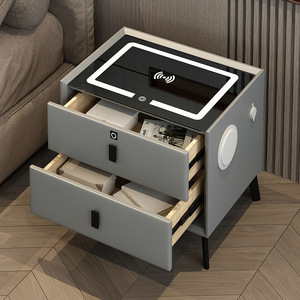 Smart Makeup Room <strong>White</strong> Wooden <strong>Bedside</strong> With Audio Wireless Charging Fingerprint Lock Multi-function Dressing Table - Product Image 3