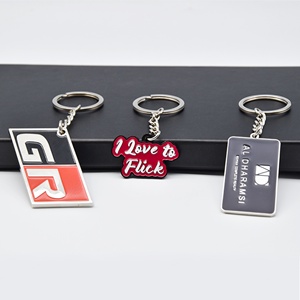 Llavero de Metal de Aleación de Zinc con Logotipo Personalizado al por Mayor, Anillo Rectangular Blanco y Negro Esmaltado para Publicidad - Product Image 4