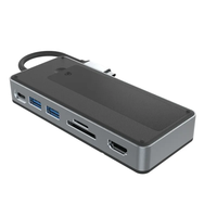 Hub USB-C 10-en-1 en alliage d'aluminium avec boîtier SSD M.2, 10 Gbit/s, 4K 60Hz, prise en charge des cartes SD 2.0, Ethernet Gigabit, PD 100W – En stock