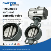 Válvula de Mariposa Eléctrica de Accionamiento Neumático con Sello de Goma, Acero Inoxidable 316L, Acción Simple, Asiento de PTFE, para Gas, Ácidos Débiles y Álcalis