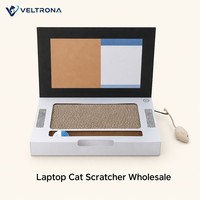 Griffoir pour chat en forme d'ordinateur portable, en carton ondulé, design bureau, mobilier interactif, vente en gros