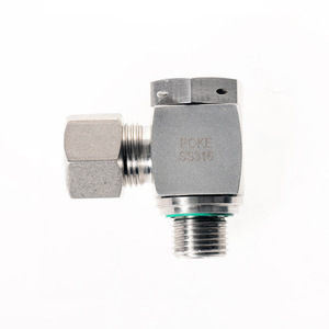 Raccord coudé en acier inoxydable ROKE 316 DIN2353, connecteur hydraulique à filetage à olive - Product Image 2