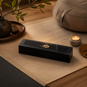 Boîte à encens double couche en bois d'ébène, support pour bâtonnets courts, avec récupérateur de cendres, pour la méditation, le yoga, le <span class=keywords><strong>zen</strong></span>, vente en gros - Product Image 1