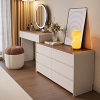 Meilleure vente : Coiffeuse intelligente avec éclairage d'ambiance, meuble de rangement de chevet moderne pour chambre à coucher, idéal pour petits espaces, intégrant un bureau de maquillage intelligent