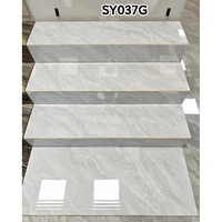 Nouvelles dalles de marbre brillantes en porcelaine 470x1200mm 600x1200mm, design gris pour escaliers, marches d'escalier