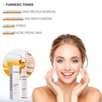 Marque privée Organique Curcuma Taches foncées Tonique pour le visage Peeling Gomme Correcteur 3 en 1 Vitamine C Tonique pour le visage pour l'élimination de l'acné