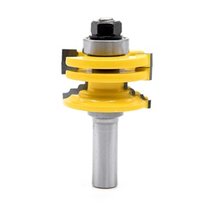 Stile Rail <span class=keywords><strong>Router</strong></span> Bits Stacked <span class=keywords><strong>Bit</strong></span> Montaje doble reversible Puerta de gabinete de carpintería clásica 2 flauta-Vástago de <span class=keywords><strong>1</strong></span>/2" - Product Image 1
