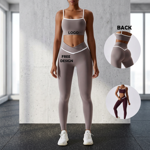 Ensemble de yoga 3 pièces pour femmes enceintes, taille plus, tenue de sport sans couture, vêtements de fitness à manches longues, y compris des leggings - Product Image 3