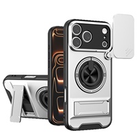 Étui de téléphone portable magnétique à double support avec motif animal pour iPhone 17 Pro Max et iPhone 16 Pro