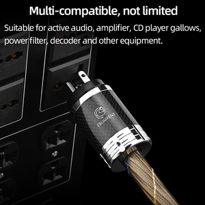 ATAUDIO HiFi Power Cable OCC Sterling Silver Carbon Fiber Rhodium-Plated PVC US/EU/AU Standard <strong>Plug</strong> for Speaker Gallows - Product Image 6