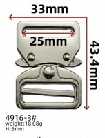 Vente en gros de boucles de sécurité pivotantes en alliage de zinc JQR 4916, boucle en D noire de 25 mm, pour sacs, colliers pour animaux de compagnie, sangles tactiques