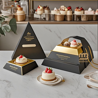 Große Pyramidenförmige Papierbox für Frühstück, Charcuterie, Kuchen und Schokolade - Catering-Box zum Einwickeln von Sandwiches