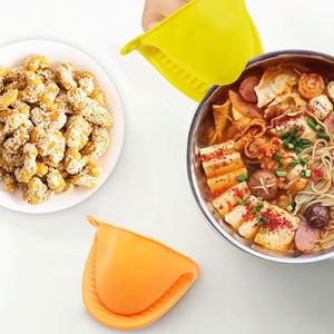 Cooking Baking Kitchen Gadget <b>Microwave</b> Oven Silicone Printed Heat Resistant Oven Mitts Anti Scalding Pot <b>Lid</b> Holders Sets Bowl - Product Image 6