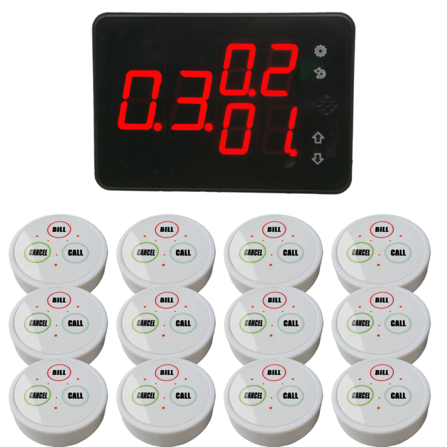 Remote Paging System Withrestaurant Wireless Order System Wireless Table Call Button for Restaurant with Waiter Call Led