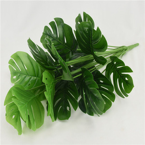 Plantas artificiales hojas de palma verde Monstera hogar jardín sala de estar dormitorio balcón decoración planta de plástico Tropical - Product Image 1
