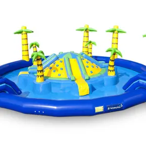 Murah Anak-anak dan Dewasa Sewa Komersial Tiup Taman Air Slide Taman Air Dengan Kolam Pendaratan Slide untuk Bersenang-senang