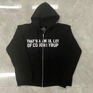 Sudadera con Capucha de Algodón 100% de Alta Calidad con Pedrería, Estilo Urbano para Hombre, con Estampado 'THAT'S a AWFUL LOT of COUGH SYRUP' - Product Image 1