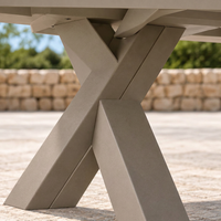 Table de jardin rectangulaire moderne en aluminium, résistante aux intempéries, pour terrasse et jardin