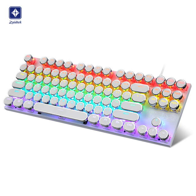 New Customize Russian Mechanical Keyboard Multi-Color Customizable Cyan Axis RGB USB Wired Keyboards