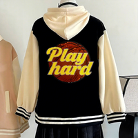 En stock : Patchs brodés à paillettes thermocollants pour sweats à capuche, thème basketball 'Play Hard' et baseball, pour les jours de match, 10 pouces