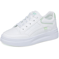 Nouvelles Baskets Décontractées pour Femme, Style Étudiant, Semelle Épaisse, Polyvalentes, Blanches, Idéales Été-Automne, Vente en Gros