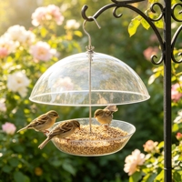 Produits d'extérieur Heath : Dôme réglable pour alimenter les oiseaux, aide à bloquer les écureuils et les oiseaux de grande taille – Mangeoire dôme Observatoire