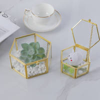 Luxuriöse Moderne Hochzeitsgeschenkbox Handgefertigte Transparente Glas- und Messing-Vitrine für Ringe Halsketten Schmuckbox für Männer Frauen