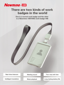 VIEFONG V66 Badge da Lavoro Intelligente con Traduzione e Chat Vocale in Tempo Reale, Personalizzabile per Ufficio e Fabbrica, Interfono Globale - Product Image 6