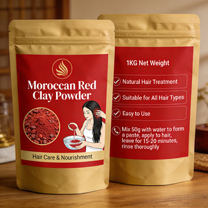 Poudre d'argile rouge <span class=keywords><strong>marocaine</strong></span> pure, produit naturel pour les soins capillaires, masque capillaire en poudre pour nettoyage en profondeur du cuir chevelu et contrôle du sébum, vente en gros - Product Image 6