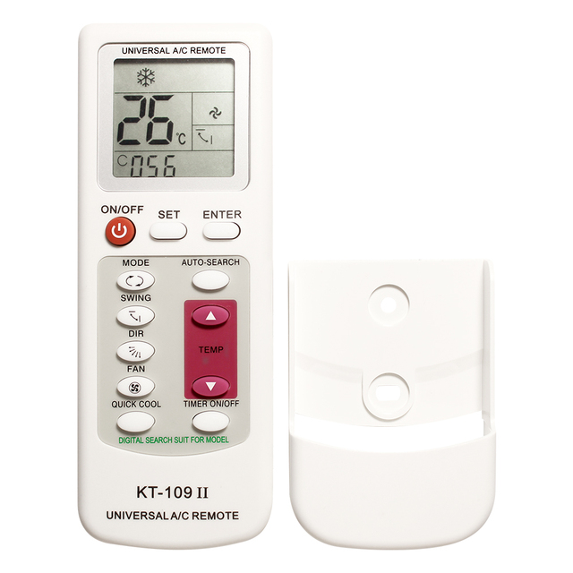 AC Universal Remote Control Fixed Code KT-109II Air Conditioner Temperature Function Plastic Silicone