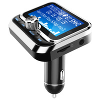 Lecteur MP3 de voiture BT Audio FM Transmetteur USB/TF Carte Lyric Sync Display,Multiple Languages BT Speakerphone Call