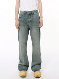 Jeans pour hommes à rivets en alliage d'amalgame et de <span class=keywords><strong>mercure</strong></span>, coupe ample, effet métal liquide, vente en gros - Product Image 1