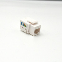 Konektor Keystone RJ45 Cat6 T568B Berlapis Emas 90 Derajat untuk Jaringan Kabel HY Connect Bersertifikasi