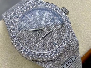 Reloj Mecánico de Cristal de Lujo y Súper Calidad, Fábrica AMG, 41 mm, Movimiento 3120, 15400, Oro Blanco, Cielo Estrellado, Diamantes - Product Image 2