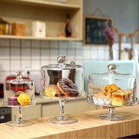 Couvercle à dessert transparent haut de gamme de style européen, fabriqué à la main, plateau à pain anti-poussière et assiette à fruits, idéal pour les buffets de gâteaux d'hôtel