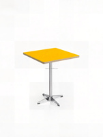Table rectangulaire moderne et simple avec plateau en bois et base en métal en forme de croix pour restaurant commercial et lieux événementiels
