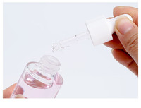 Flache Schulterzylinder-Glasflasche mit Tropfer Klares Mattglas 20ml Bleifreie Kosmetikverpackung Augentropfen Weiß Rund