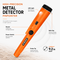 Détecteur de métaux portatif haute précision GP-Pinpointer, puissance 300mW, batterie 9V, noir, sécurité, archéologie, chasse au trésor