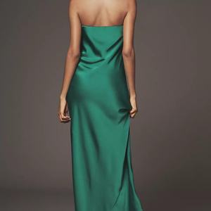 เดรสสายเดี่ยวผ้าซาตินปักลายดอกไม้สไตล์ลำลอง แต่งลูกไม้และขนเฟอร์เทียม ไซส์ 5XL ความยาวปานกลางสำหรับฤดูร้อน - Product Image 2