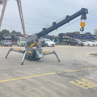 Nouvelle mini grue araignée hydraulique avec moteur, espace restreint, jambe télescopique de soutien, capacité de 1,2 T, certifiée CE