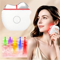 Masseur électrique vibrant chauffant pour le visage, le cou et le corps avec lumière colorée, compresse froide et chaude, et fonction de raclage