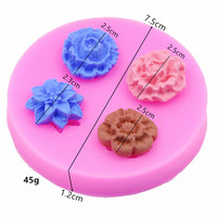 Cetakan Dekorasi Fondant Kue silikon DIY violet Botany bunga matahari Daun mawar 3D bulat