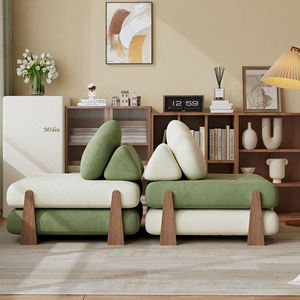 Sofá Cama de Tofu Color Crema, Plegable y Extensible, Individual, Multifuncional, Tipo Tatami, con Relleno de Espuma para Niños - Product Image 4